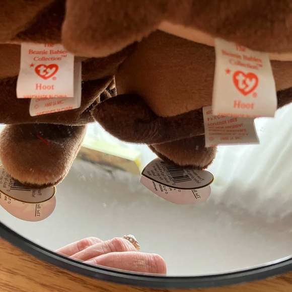 TY BEANIE BABIES  “HOOT” 1995 HANG & TUSH TAGS - BD 8-9-95-#4073 4th GENERATION - Picture 4 of 7